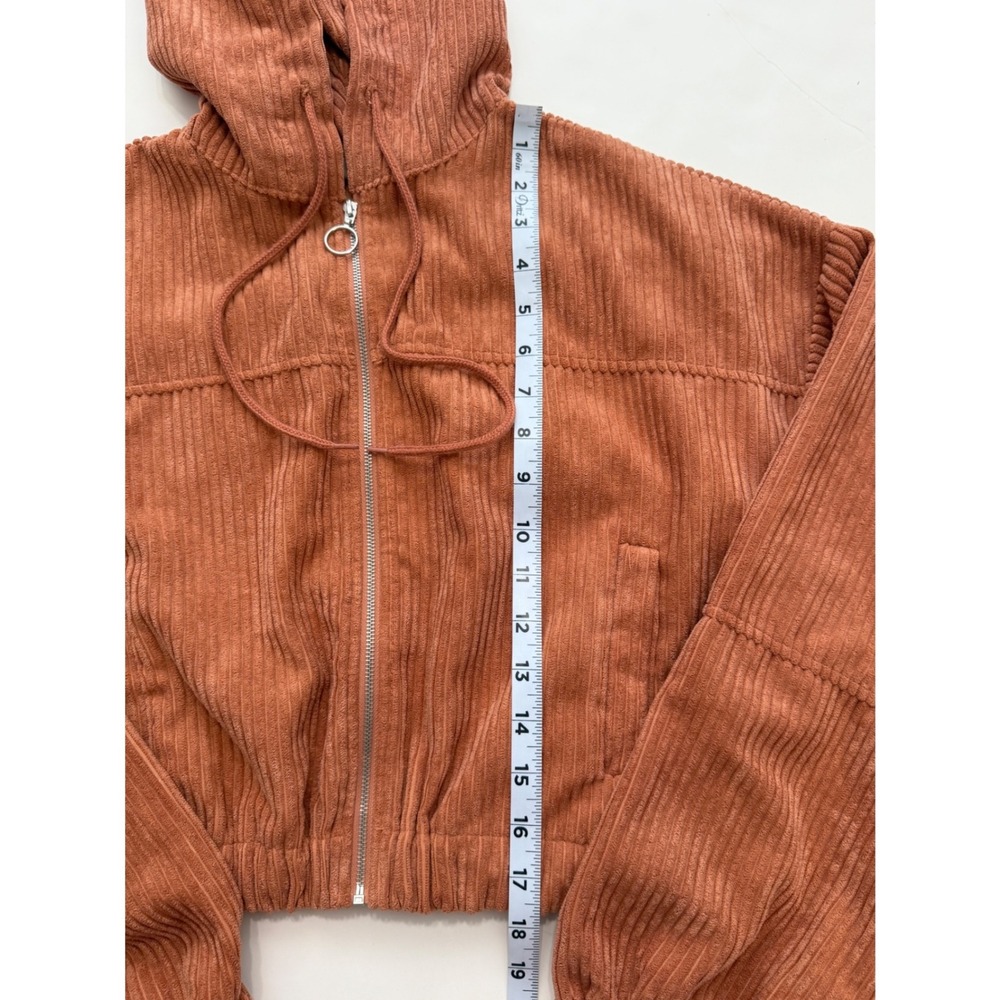 Altar'd State Rust Corduroy Cropped Zip Up Hoodie Jacket XS FL21A863 Terracotta - Picture 3 of 6